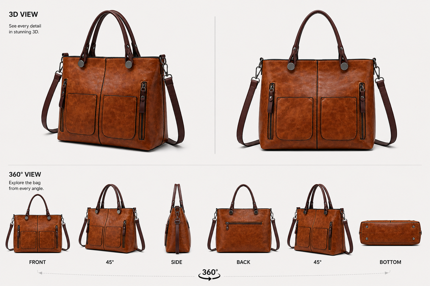 Vintage Brown Handbag – Functional Elegance for Everyday Style