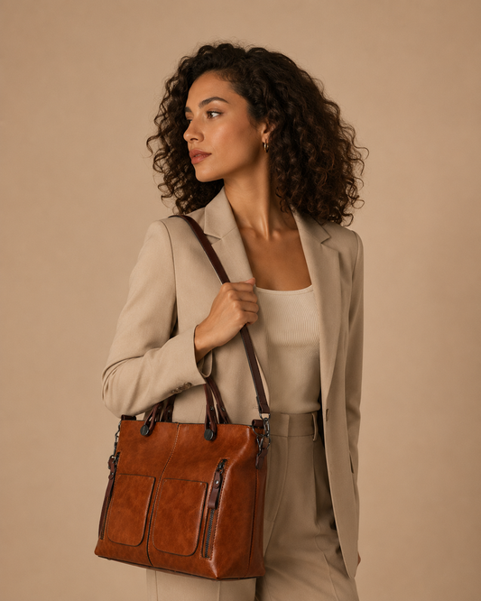 Vintage Brown Handbag – Functional Elegance for Everyday Style