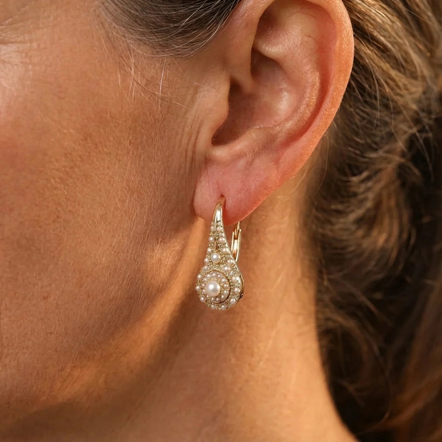 Turquoise Gold Drop Earrings lifestyle