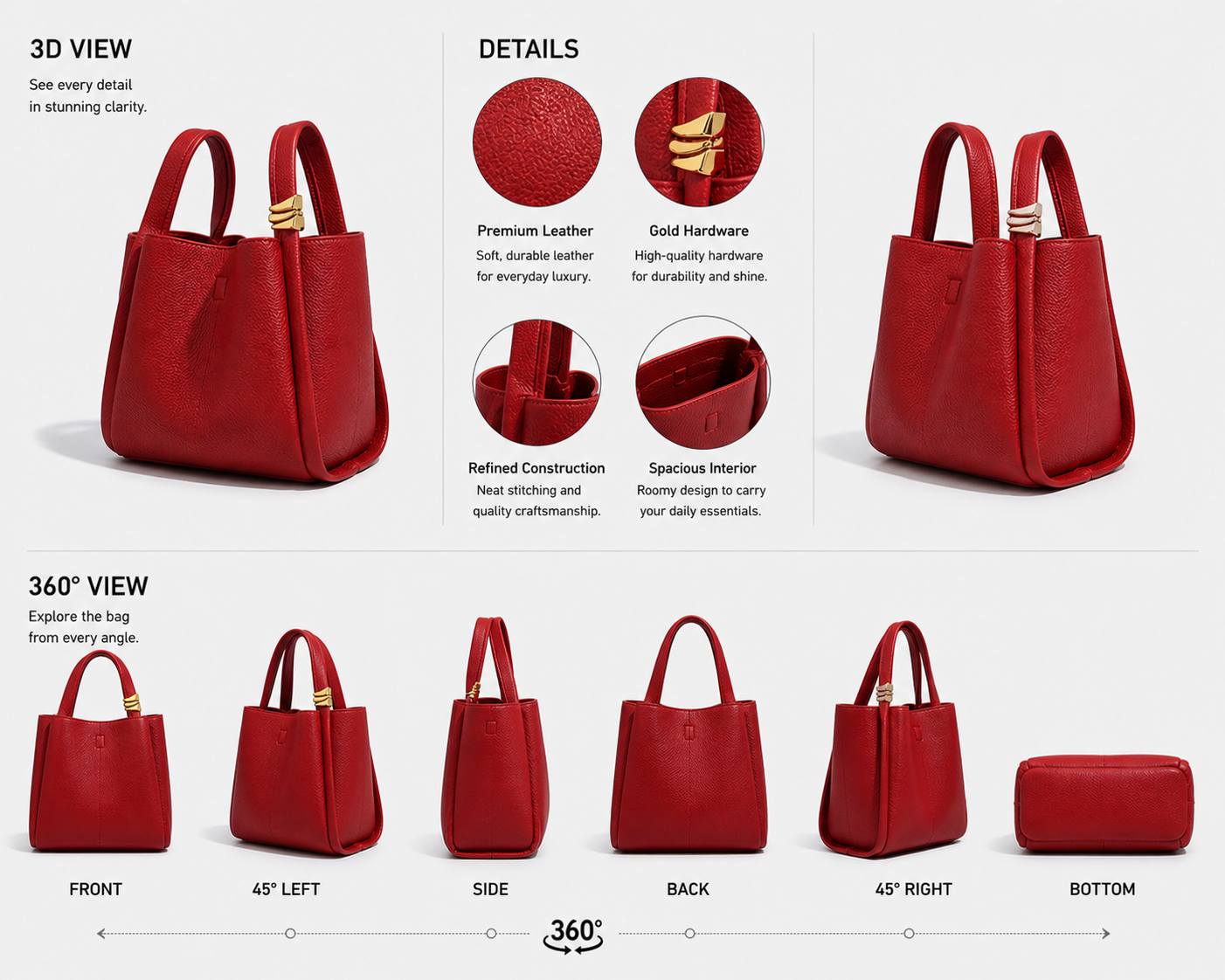 Scarlet Chic Handbag – Elegant Red Edition