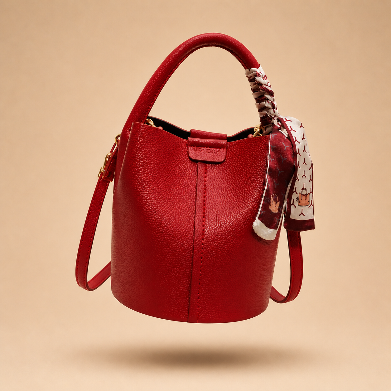 Chic Red Bucket Bag – Elegant Statement for Everyday Style