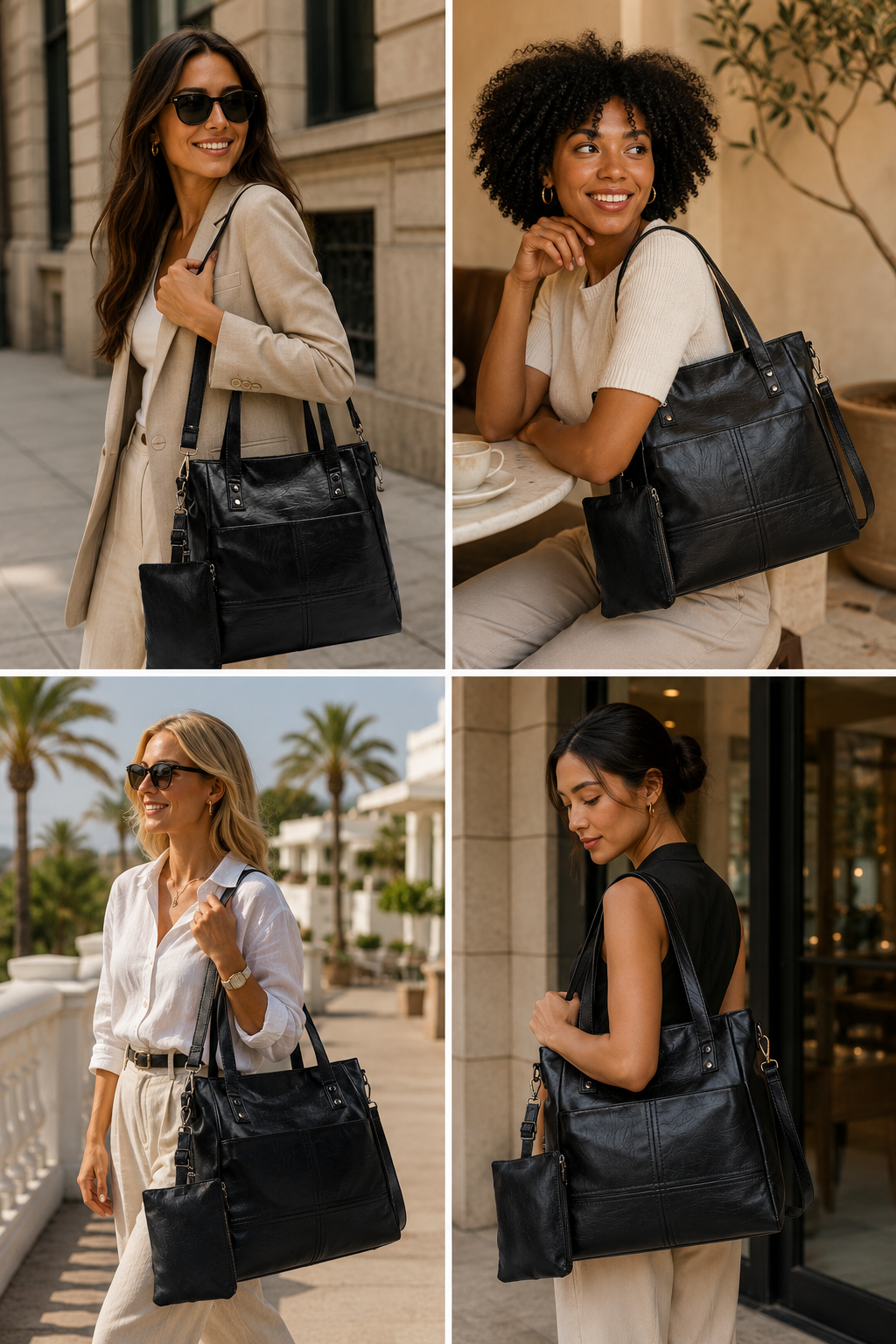 Elegant Black Work Tote – Smart Style for Everyday Professional Use