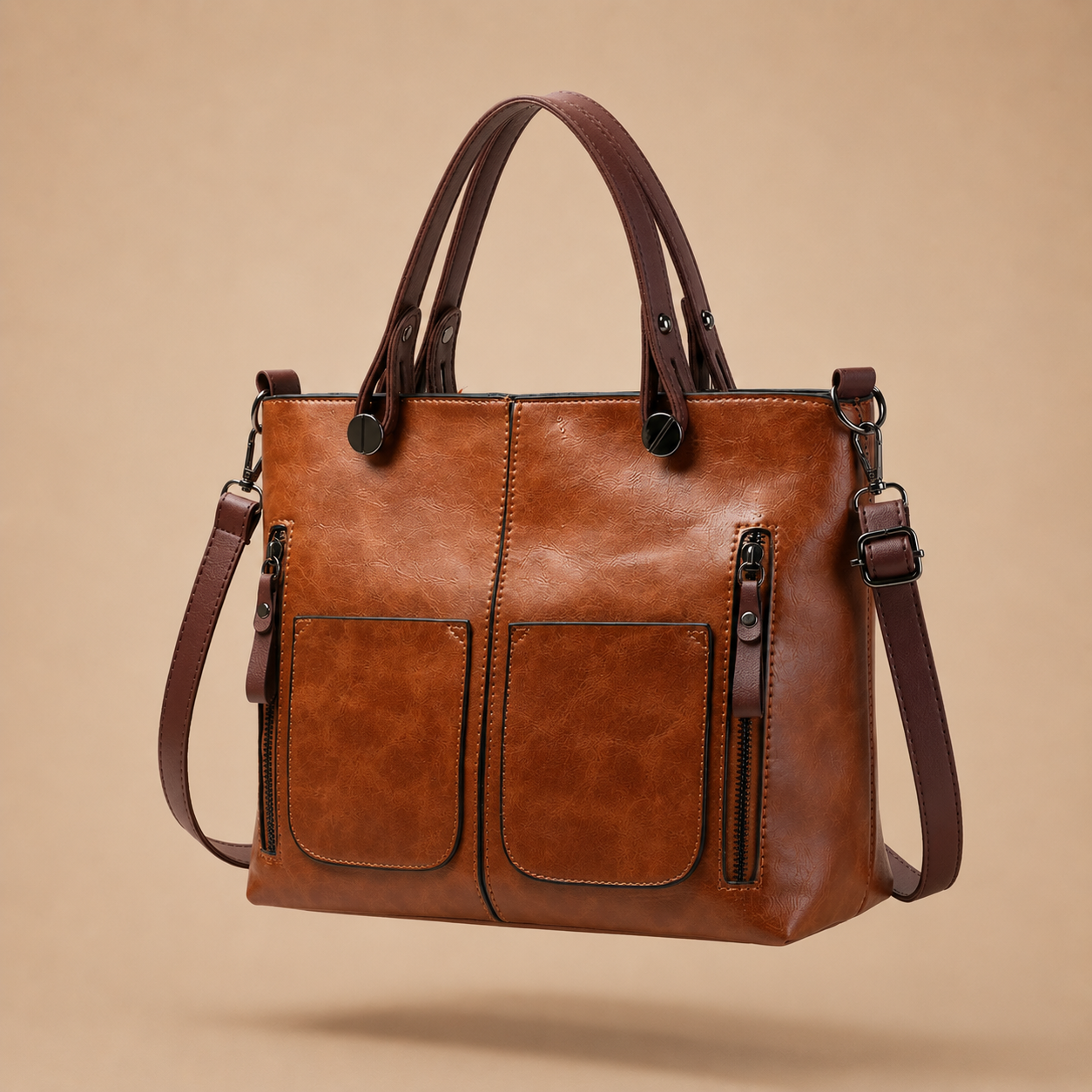 Vintage Brown Handbag – Functional Elegance for Everyday Style