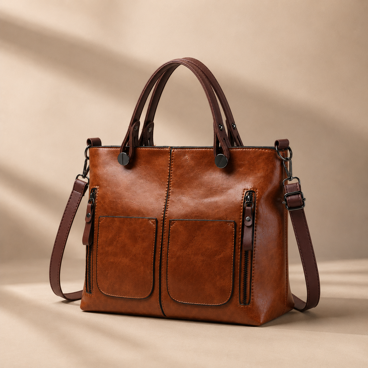 Vintage Brown Handbag – Functional Elegance for Everyday Style