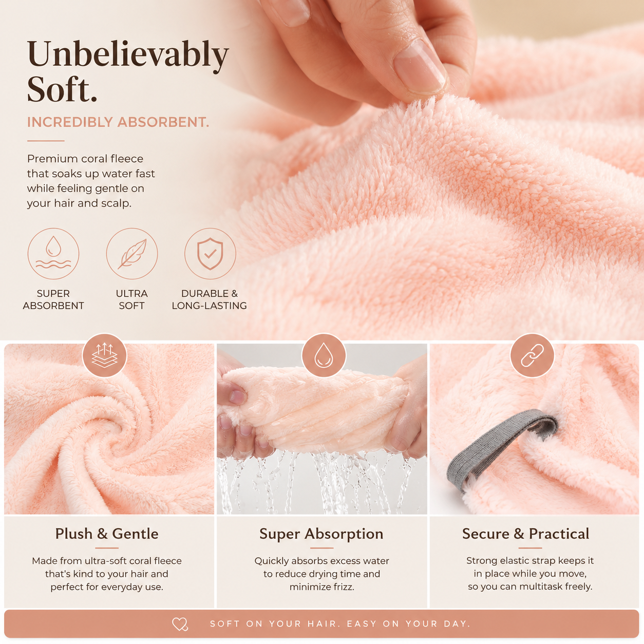 Ultra Absorbent Fast-Drying Hair Turban