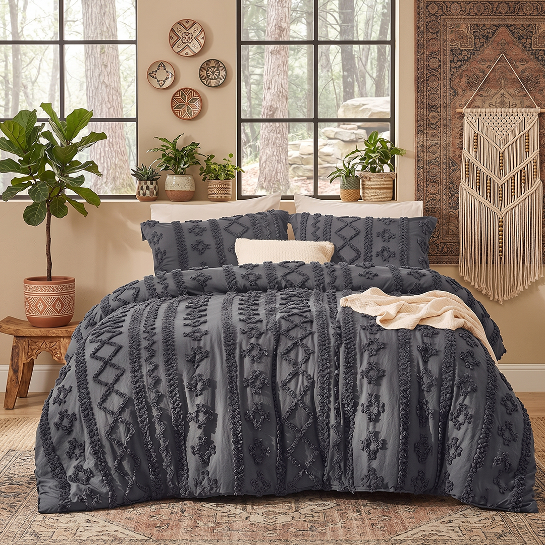 Tufted Comforter - Dark Grey