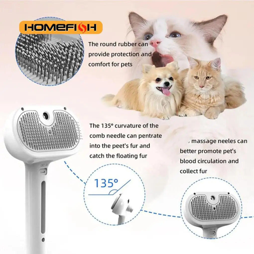 Steam Grooming Brush for Pets
