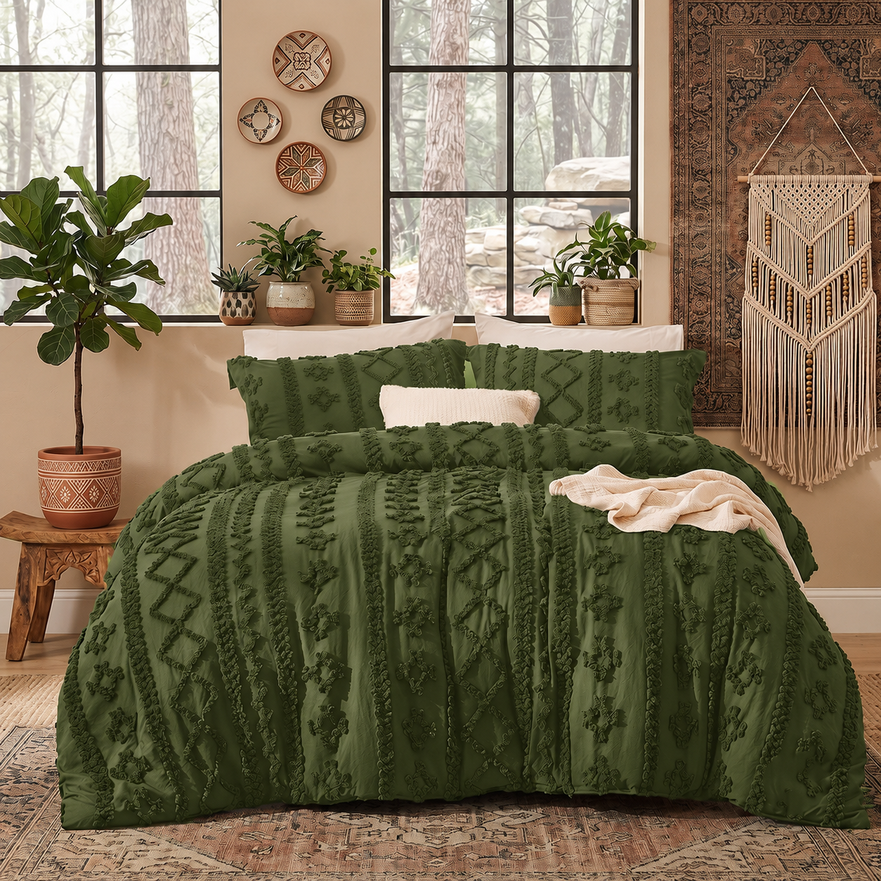 Tufted Comforter - Moody Olive