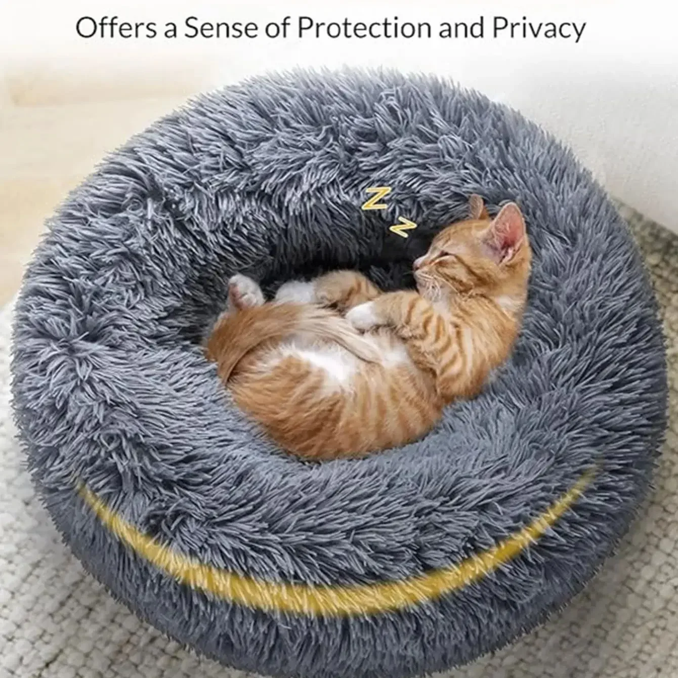 Round Plush Pet Bed 70 cm