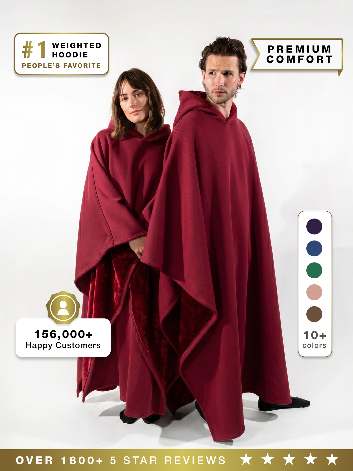 Weighted Comfort Hoodie - Wine Red
