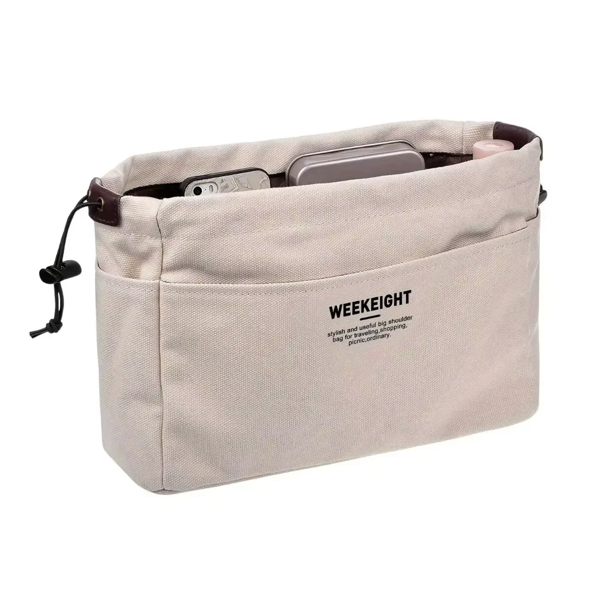 Drawstring Canvas Organizer Bag