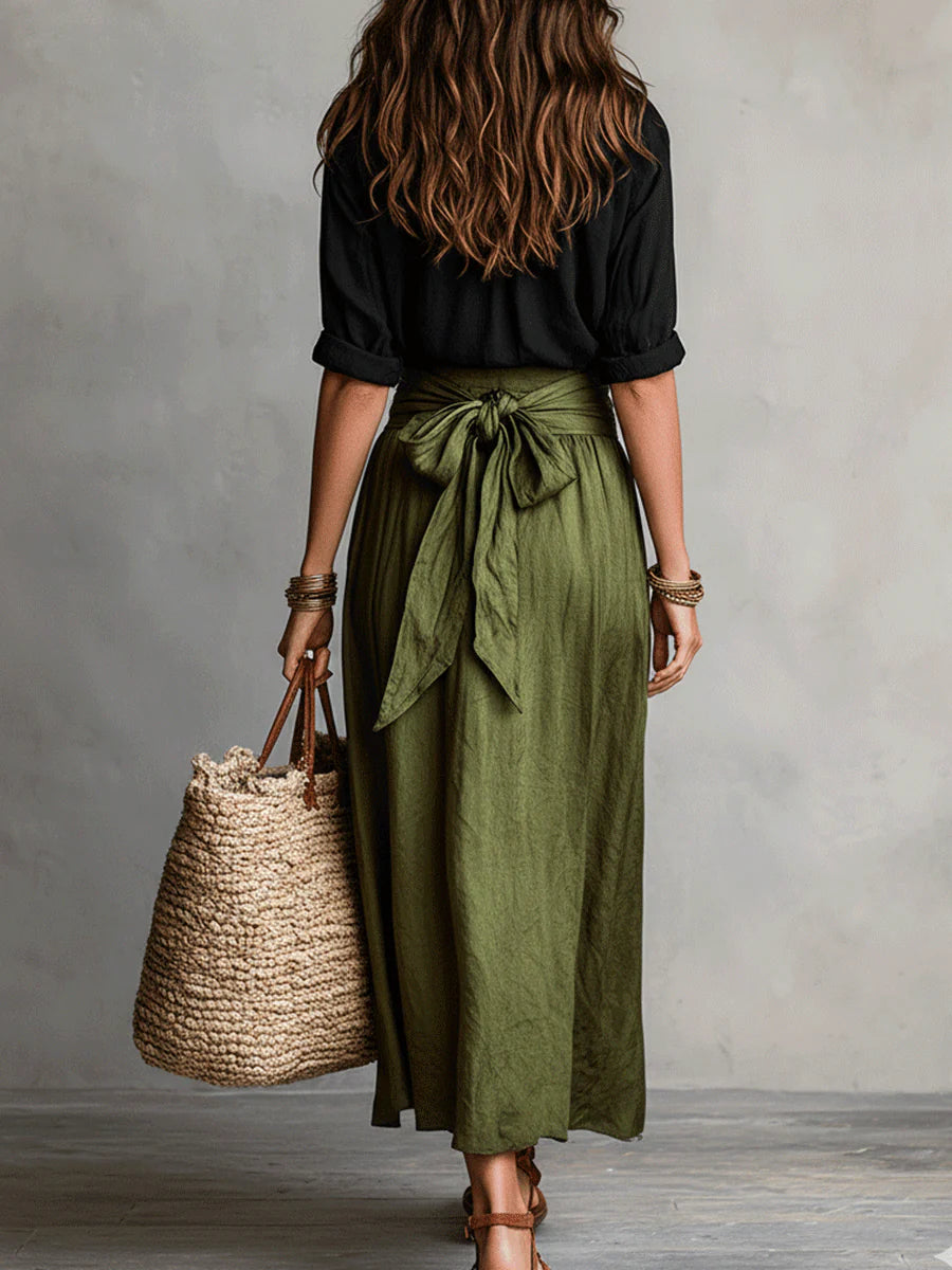 Sienna | Two-Piece Shirt & Midi Skirt Set