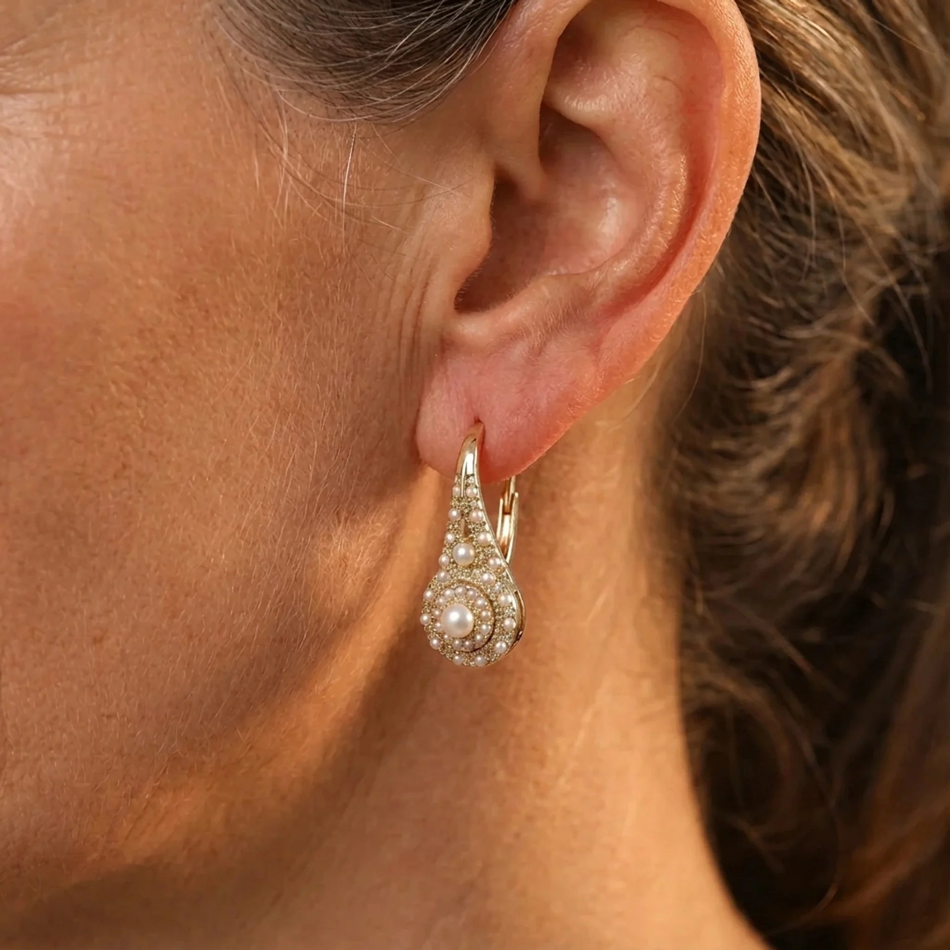 Turquoise Gold Drop Earrings lifestyle