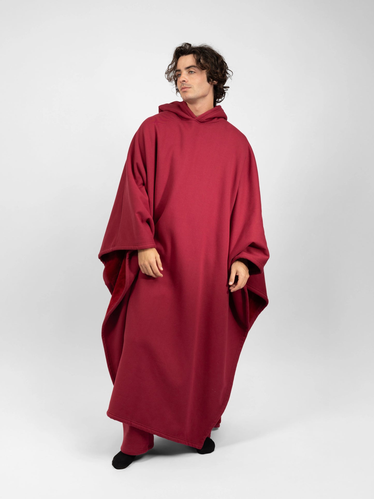 Weighted Comfort Hoodie - Wine Red detail
